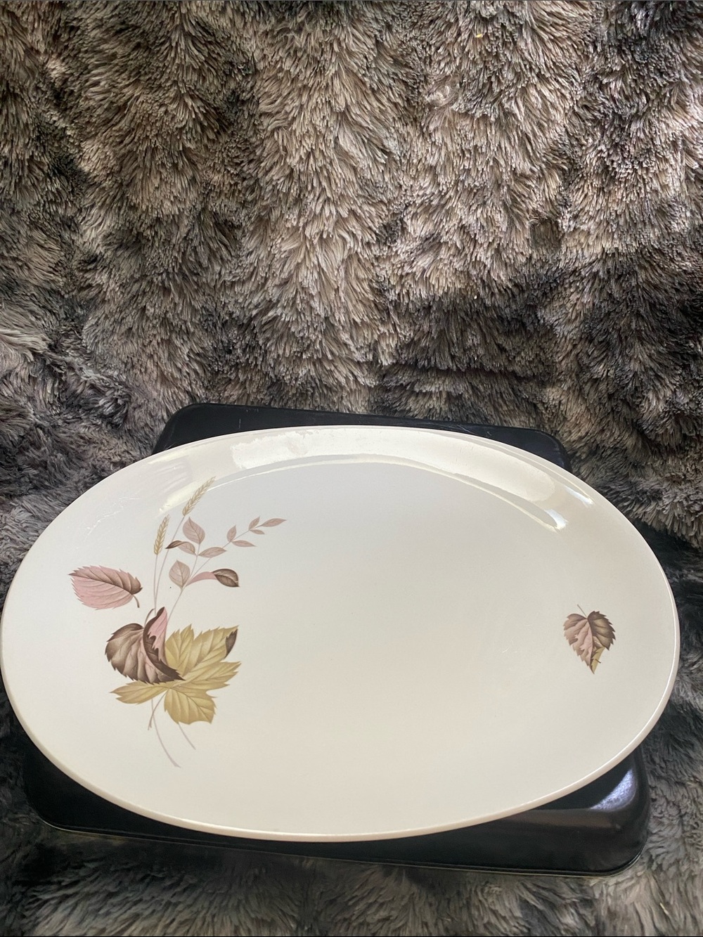 Vintage Johnson Brothers Serving Platter with Leaf Motif